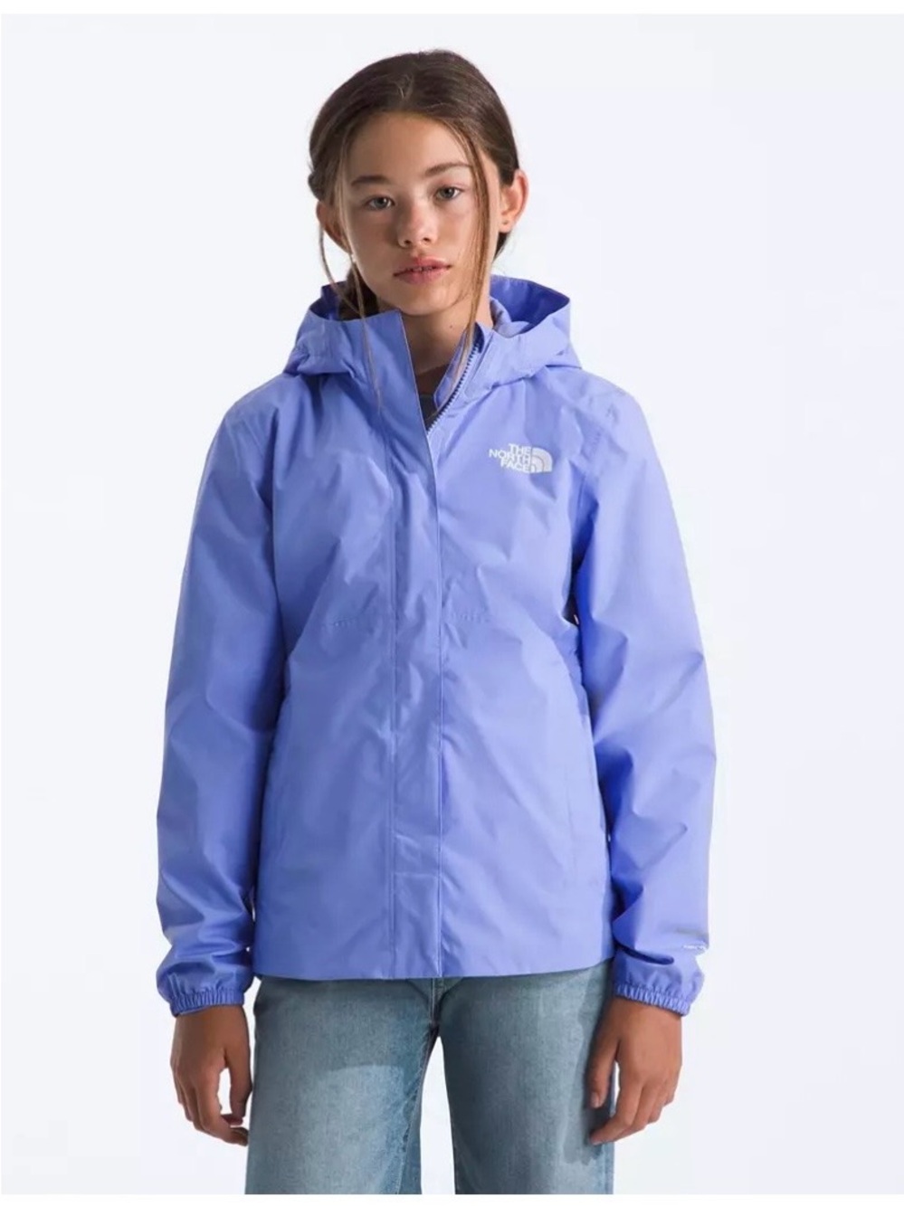 North Face Girls Resolve Reflective Kids Rain Jacket lavander